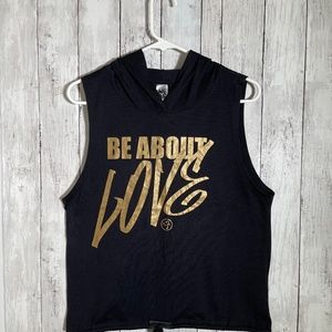 Zumba Be About Love Sleeveless Hoodie - Bold Black Marvelous Medium